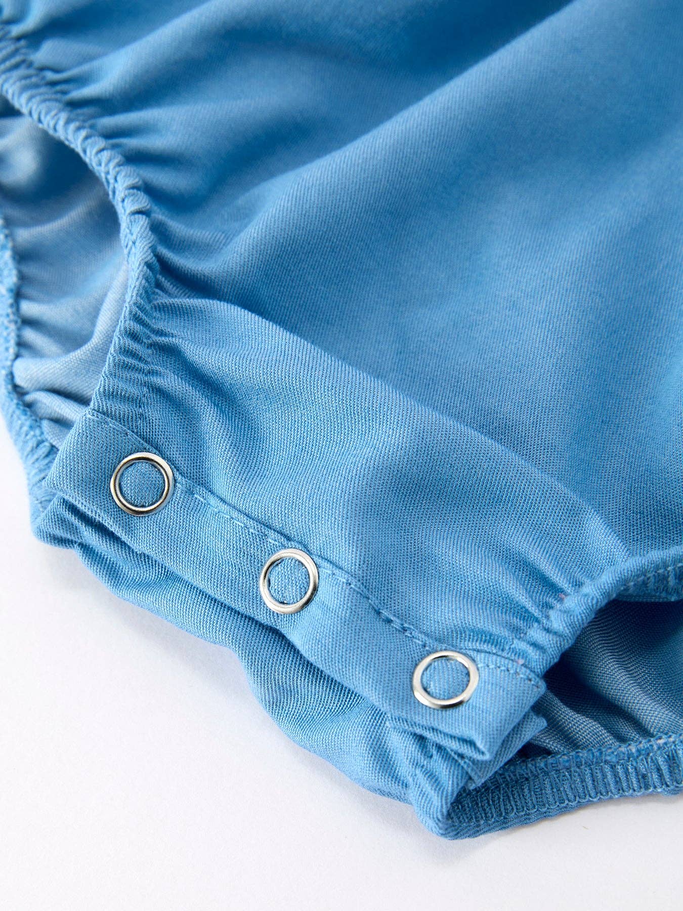 Bow Baby Romper Smocked Strap Bubble