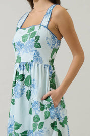 Blue Floral Sleeveless Maxi Dress