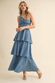 Floral Polka Dot Maxi Dress