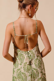 Sage Green Floral Maxi Dress