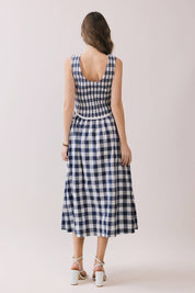 Gingham Sleeveless Midi Dress