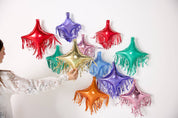 Multicolor Fringe Balloon Pack (14 ct) showing 14 count mylar balloon pack