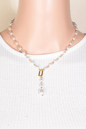 Pearl Beads Y Chain Necklace