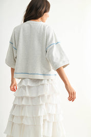 Gray Detailed Oversized Cardigan