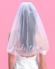 Bride To Be Embroidered Veil