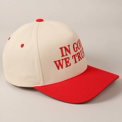 In God We Trust Embroidered Two-Tone Canvas Cap