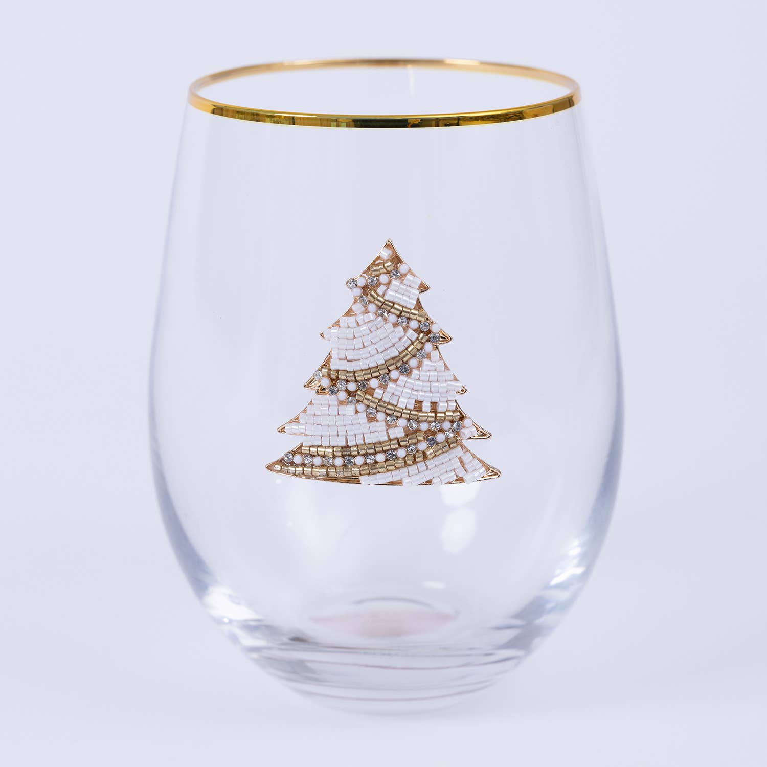 Embellished Tree Stemless Wine Glass