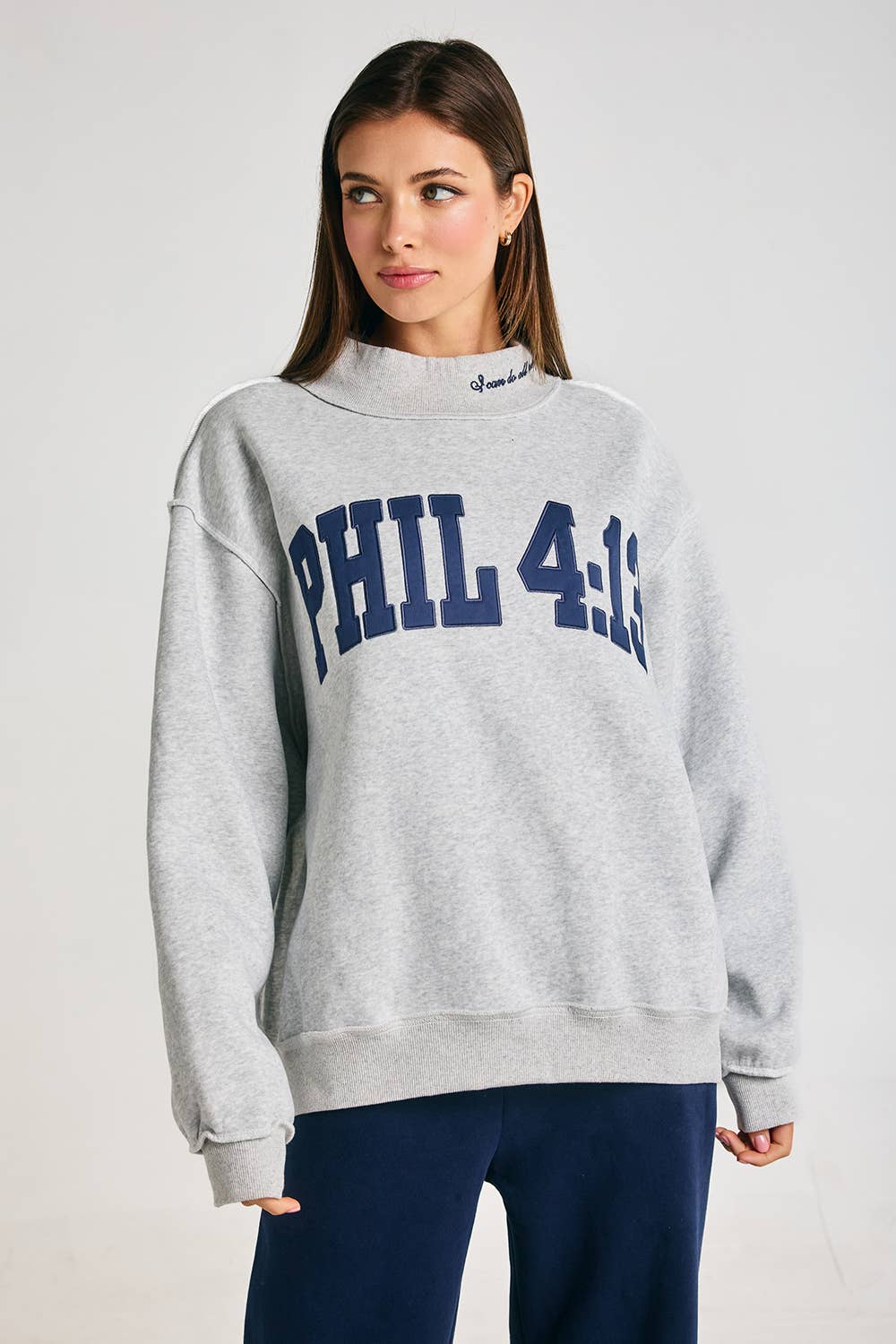 Gray PHIL 4:13 Mockneck