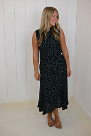 Black & Blue Polka Dot Skirt Set