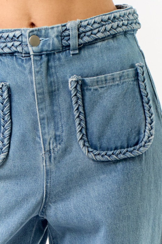 Front Pocket Denim Pants