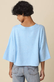 Blue Livia Boxy Cropped Cardigan