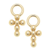 Gold beaded Cross Charm — accessory for bracelets, necklaces, and more!