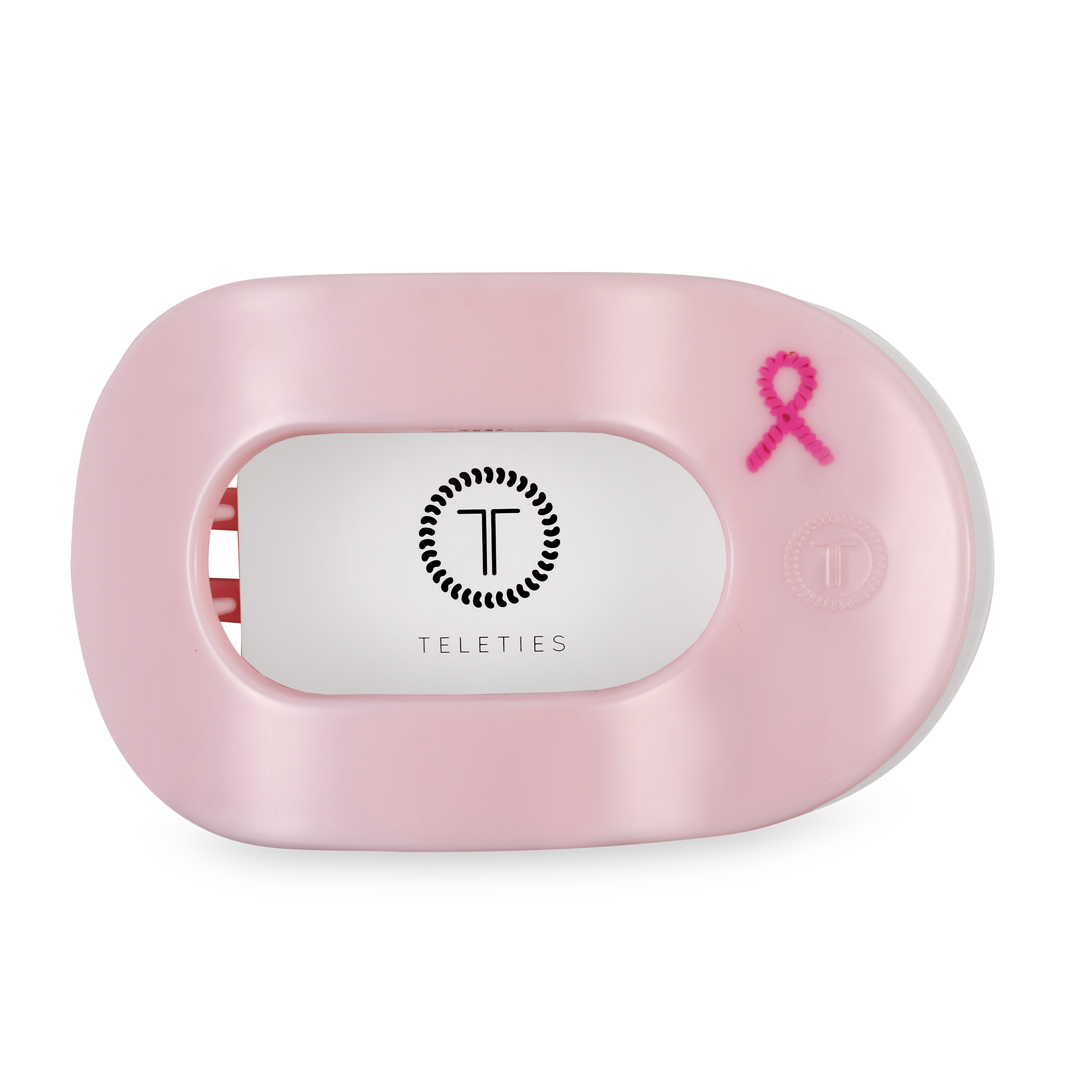 Pink Ribbon Power Large Flat Round Hair Clip