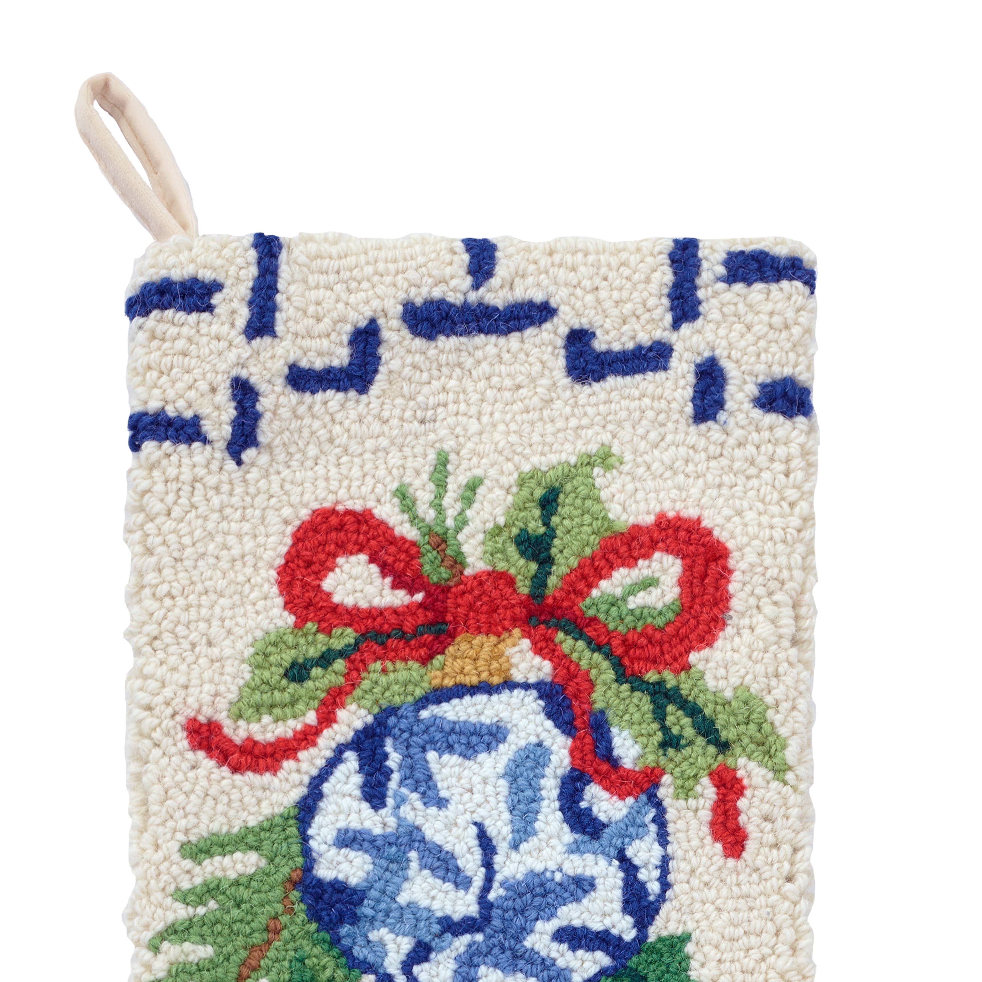 Cream Chinoiserie Ornaments Hook Stocking