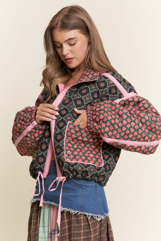 Rose Garden Pink Padded Jacket