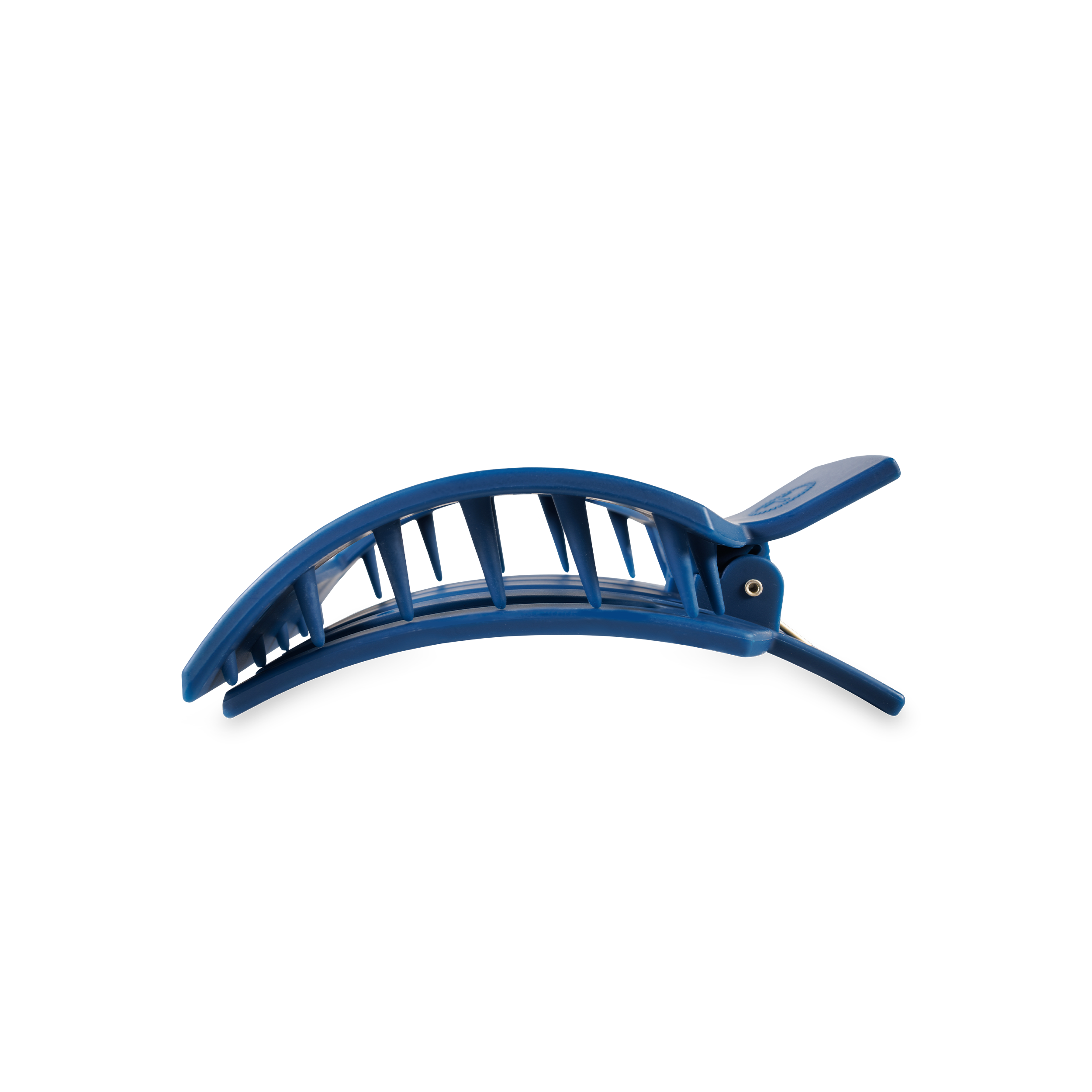 Flat Square Hair Clip | Medium | Midnight Rain showing bendable teeth for a secure yet gentle hold