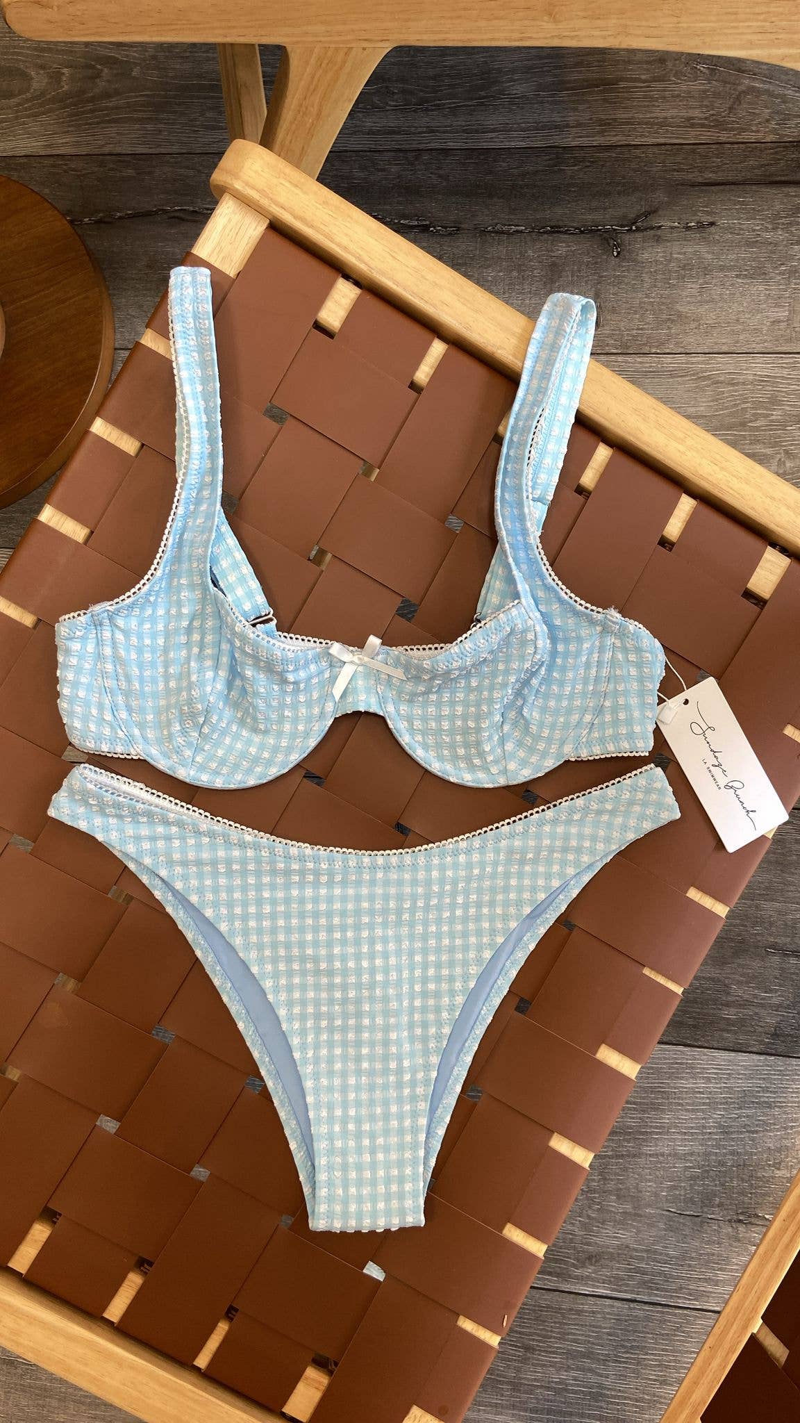 Blue Bubbly Underwire Bikini Set