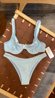 Blue Bubbly Underwire Bikini Set