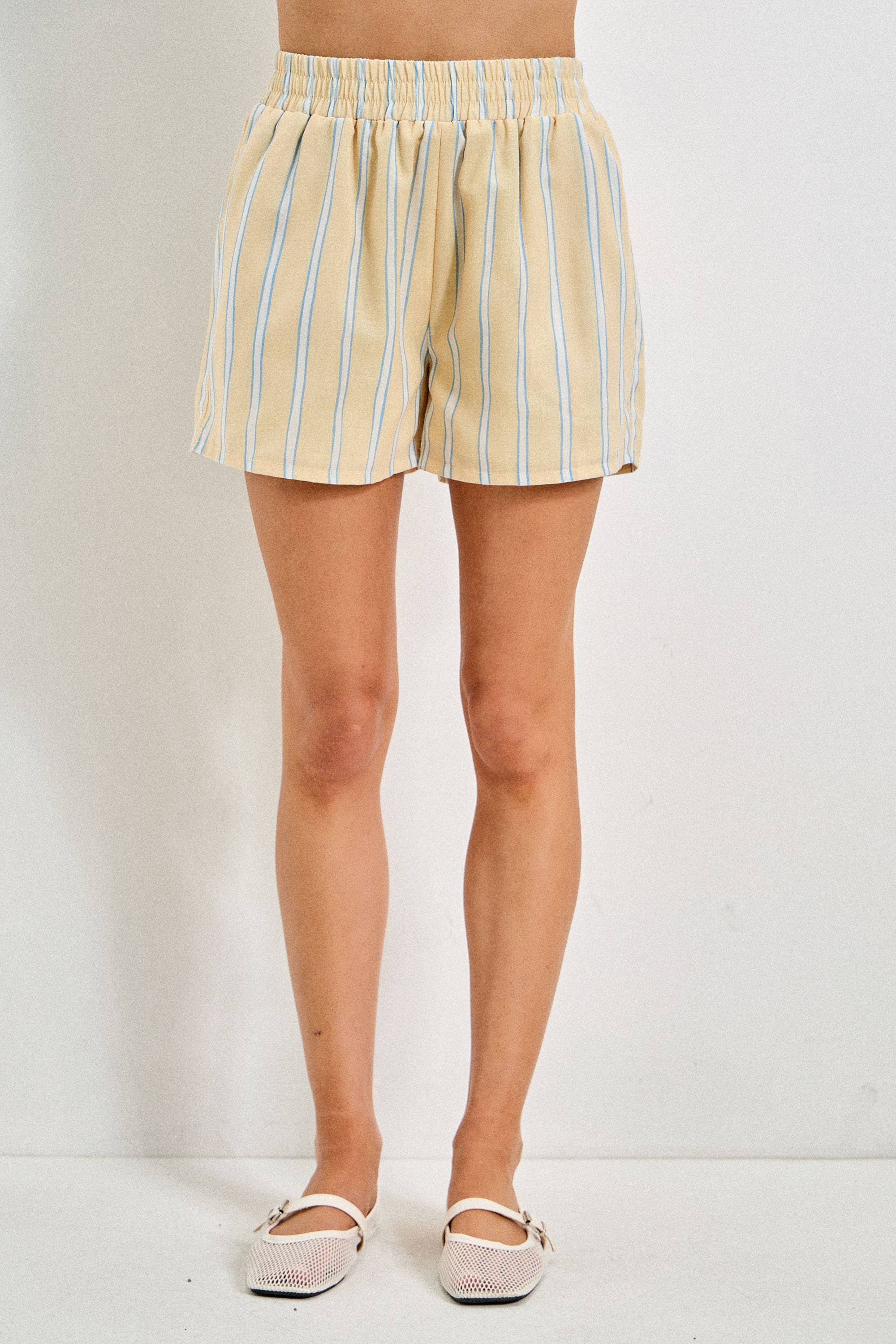 Yellow & Blue Stripe Shorts