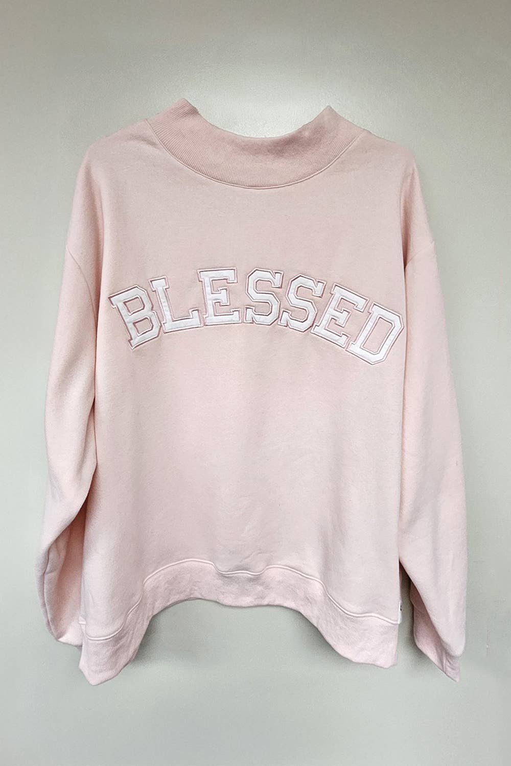 Light Pink Blessed Mockneck