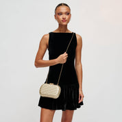 Gold Woven Oval Evening Bag