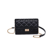 Black Winona Quilted  Multi-Compartment Crossbody