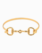 Gold Western Double Horsebit Hook Bangle Bracelet