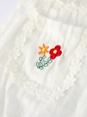 Floral Embroidery Baby Girl Romper