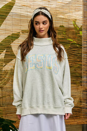 Patchwork Embroidered Jesus Sweatshirt
