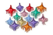Multicolor Fringe Balloon Pack (14 ct) — 14 count mylar balloon pack and large balloons: 16" x 14"