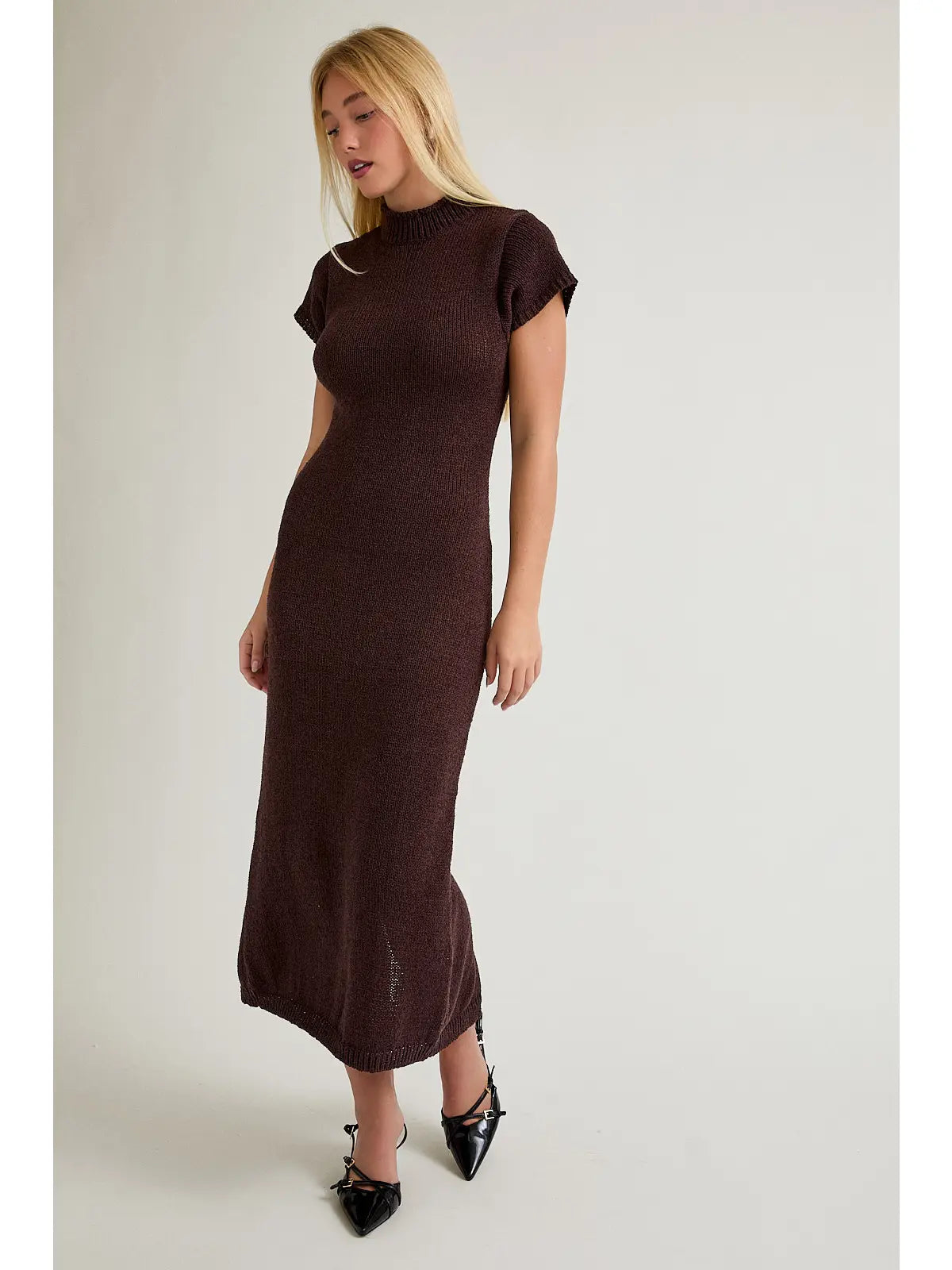 Brown Sweater Midi Dress
