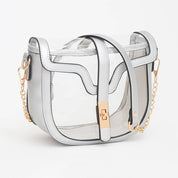 Silver Clear Transparent Saddle Bag