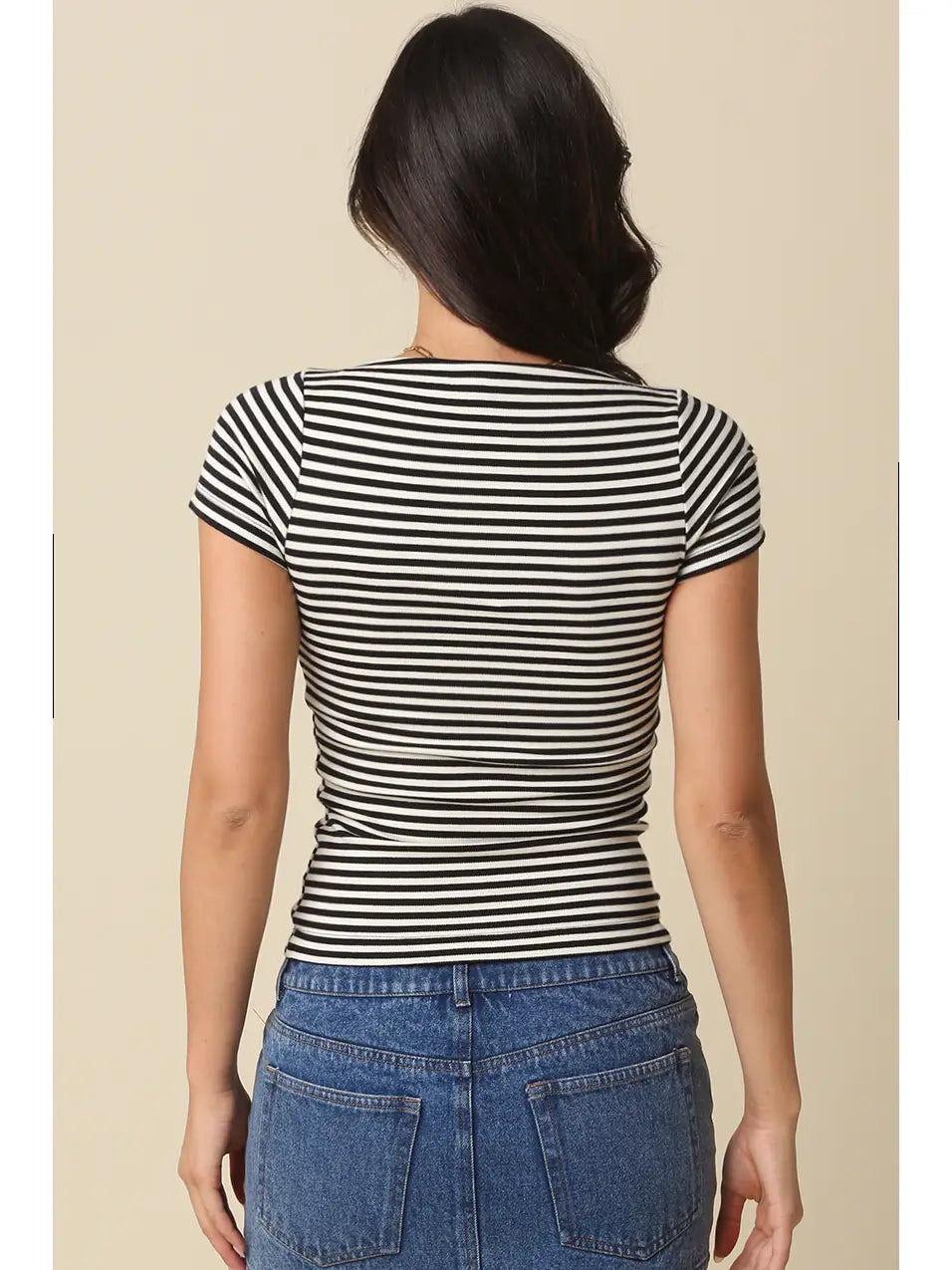 Kate Striped Fitted Top