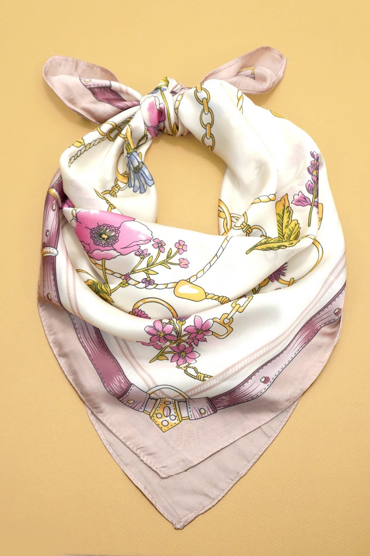 Vintage Floral Print Bandana Scarf
