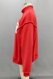 Red 'MERRY' Mock Neck Sweatshirt