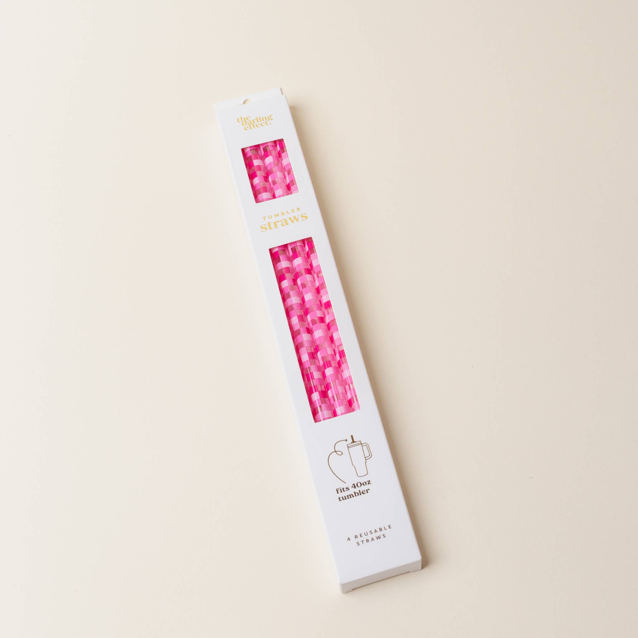 Pink Tumbler Straw Set