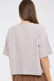 Light Brown Single Button Cape Sweater