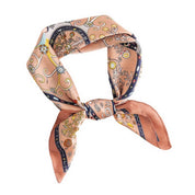 Pink Floral Summer Satin Square Scarf showing color: pink