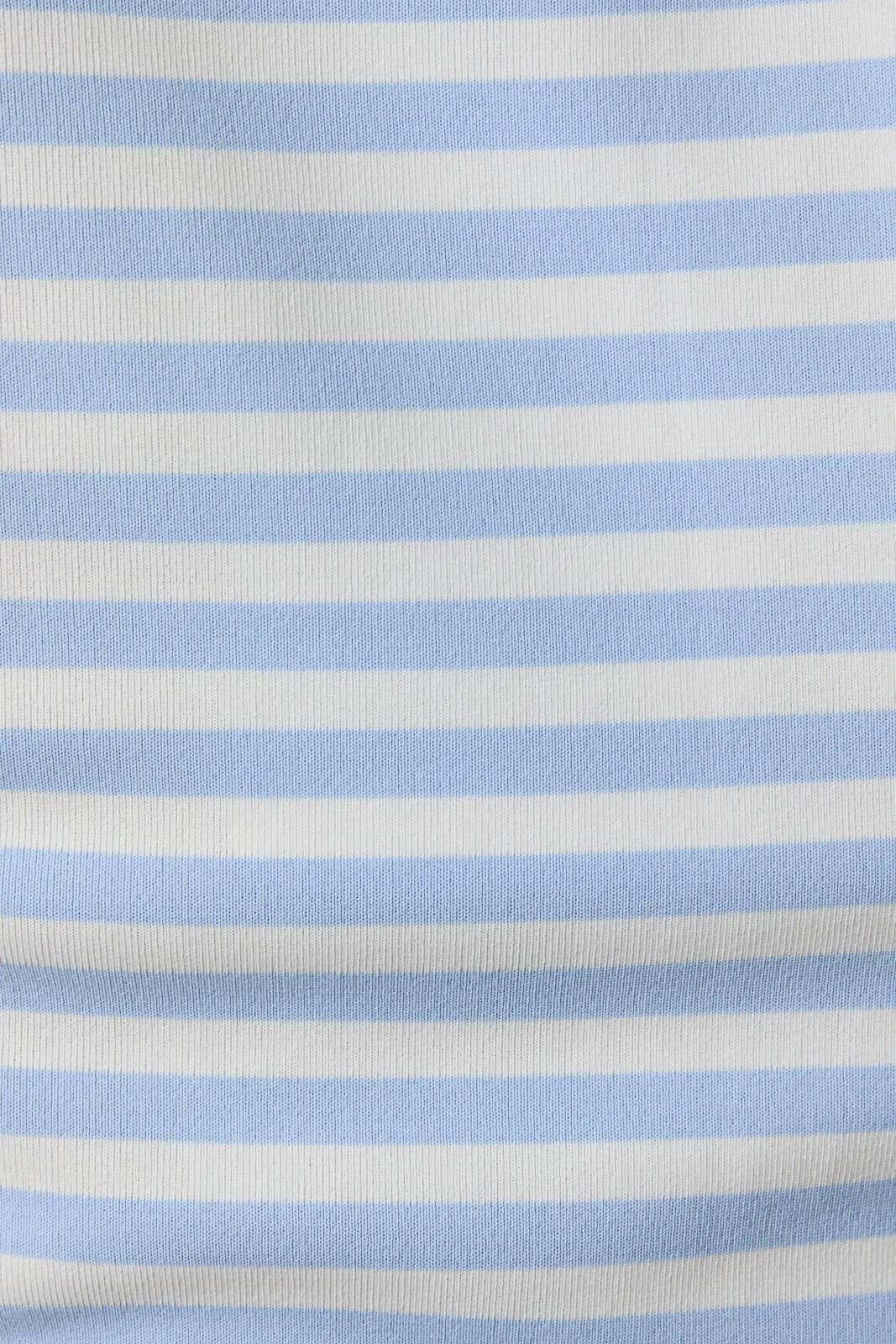 Blue Sleeveless High Neck Stripe Top