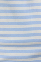 Blue Sleeveless High Neck Stripe Top
