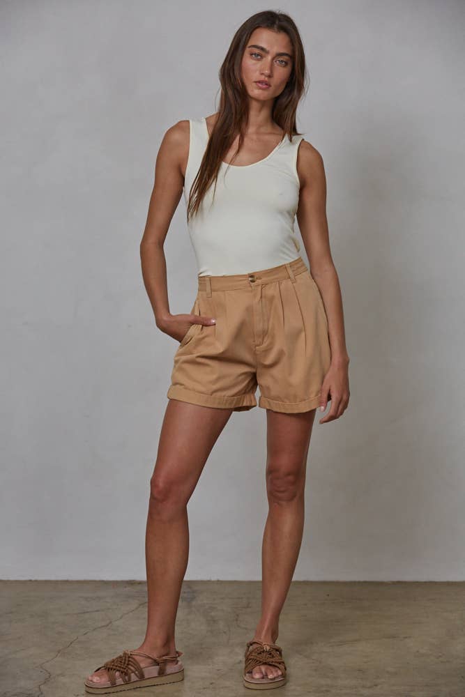 Cream Seamless  U- Neck Tank