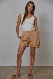 Cream Seamless  U- Neck Tank