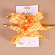 Step It Up Shoelaces-Gingham Orange
