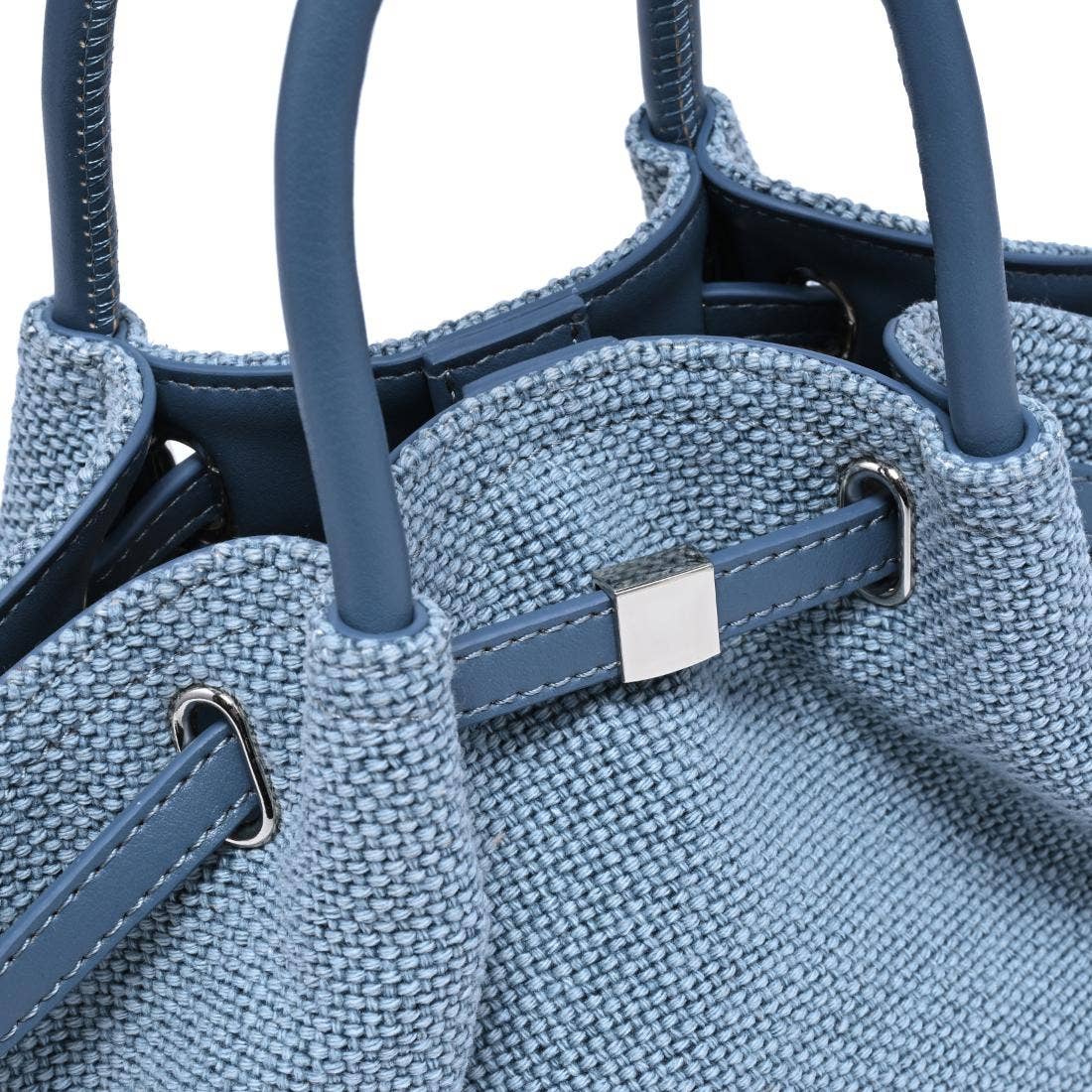 Blue Denim Cinched Crossbody Bag