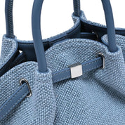 Blue Denim Cinched Crossbody Bag