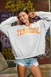 Gray Tennessee Split-Neck Sweatshirt