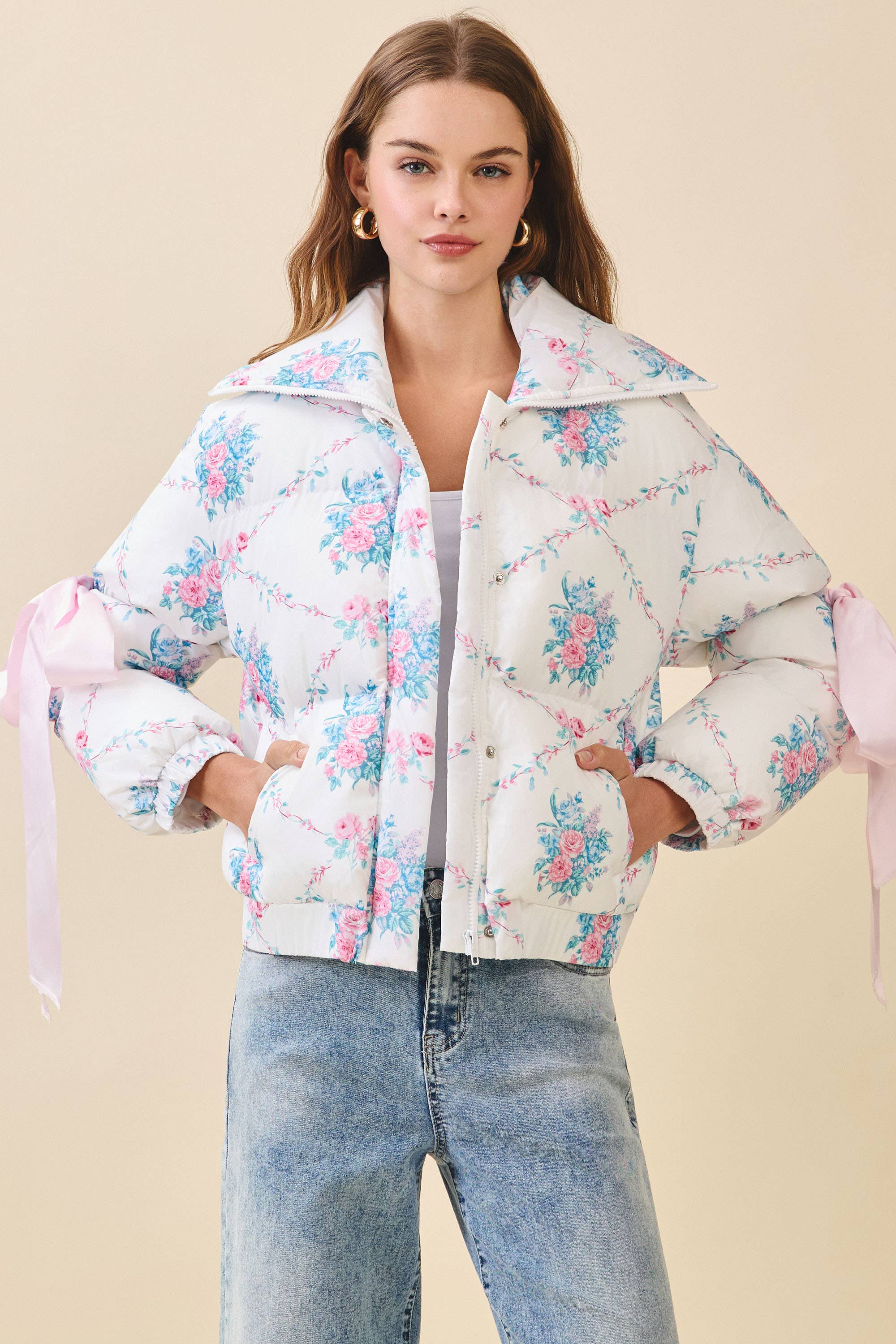 Floral Puffer Jacket
