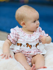 Western Horse Embroidered Smocked Romper