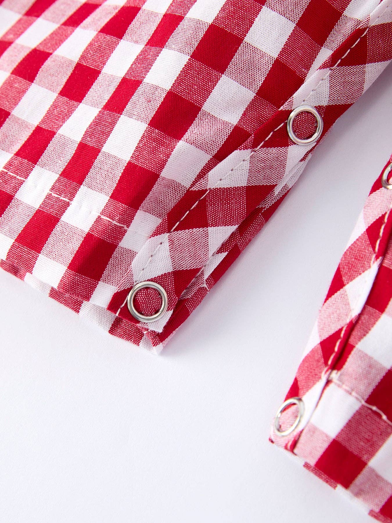 Valentine Red Plaid Boys Romper