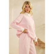 Pink Striped Mockneck